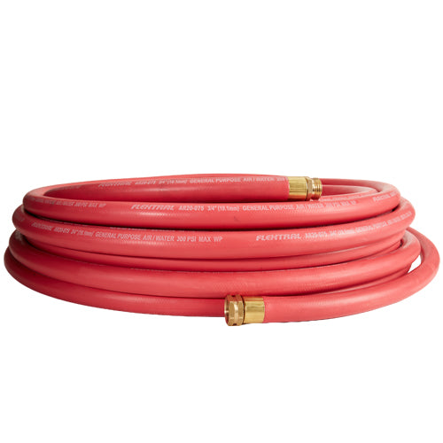 Heavy-Duty Red 3/4" x 100' Garden Hose (GHT Couplings)