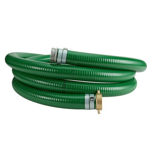 Green 1 1/2" x 20' Thread / Thread Suction Hose