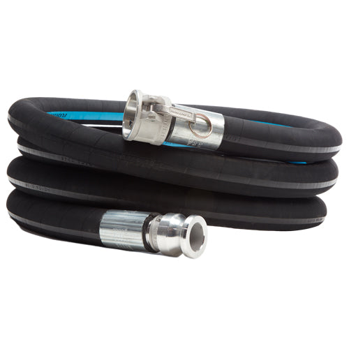 Black 1 1/2" x 20' Heavy-Duty Camlock Suction Hose