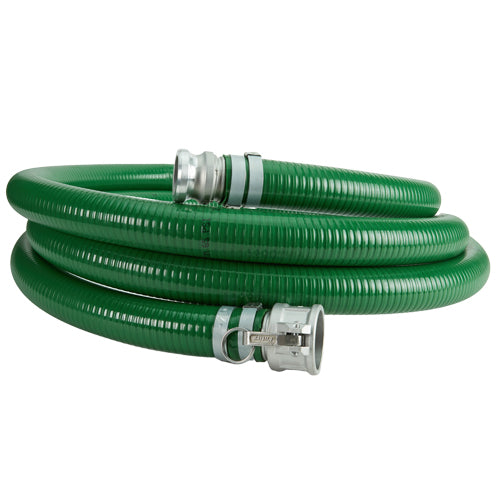 Green 2" x 20' Camlock Suction Hose