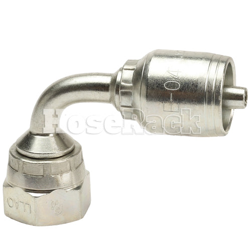 3/8" Female British Standard Parallel Pipe Cone Seat Swivel 90˚ Elbow Hydraulic Fitting