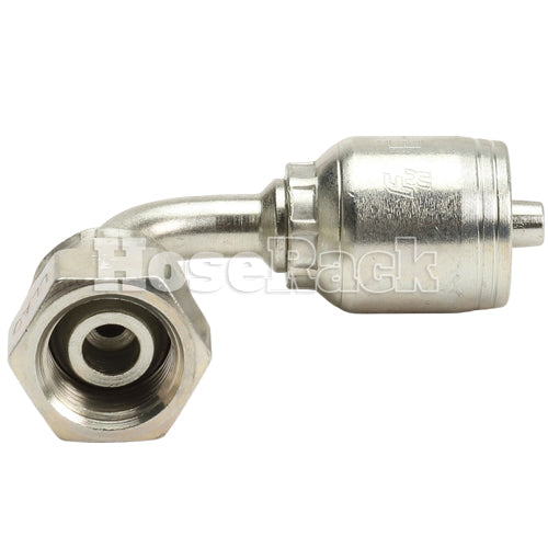 3/8" Female British Standard Parallel Pipe Cone Seat Swivel 90˚ Elbow Hydraulic Fitting