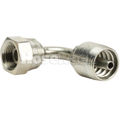 3/8" Female British Standard Parallel Pipe Cone Seat Swivel 90˚ Elbow Hydraulic Fitting