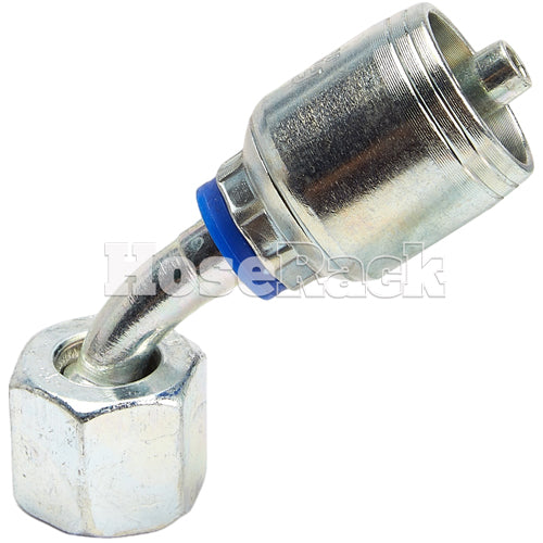 M16 X 1.5 Female Swivel 24˚ Cone (Heavy S8) with O-Ring 45˚ Elbow Hydraulic Fitting