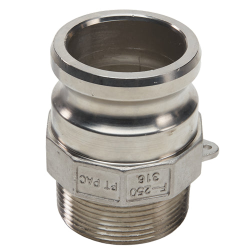 Stainless Steel 2 1/2" Camlock Male x 2 1/2" NPT Male