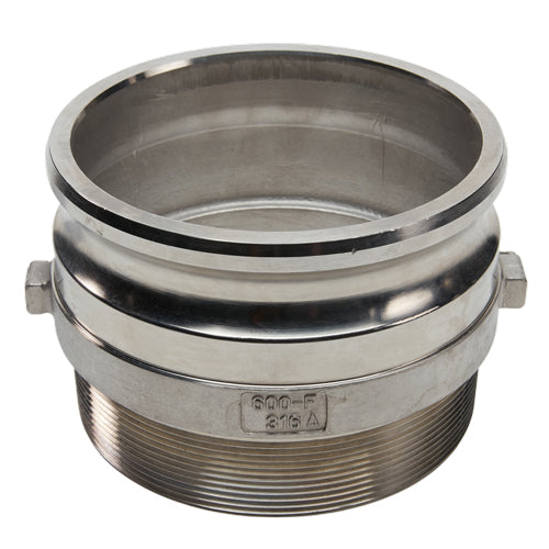 Stainless Steel 6" Camlock Male x 6" NPT Male (USA)