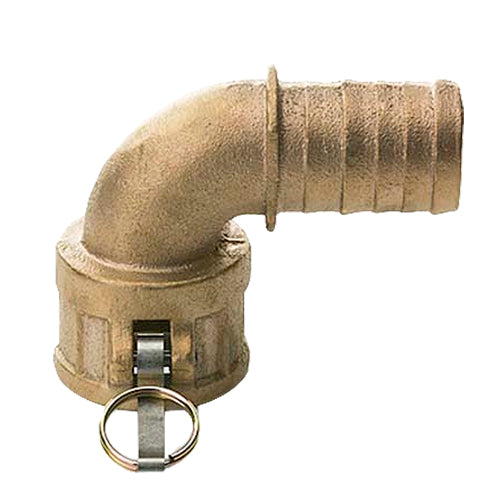 Brass 2" Female Camlock x Hose Shank 90 Degree Elbow (USA)