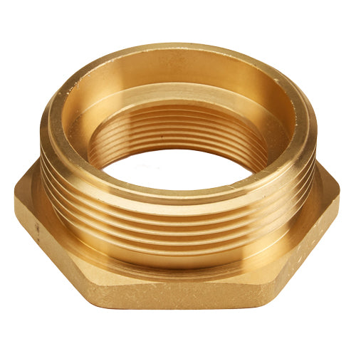 Brass 1 1/2" Female NPT to 2 1/2" Male NH (Hex)