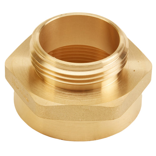 Brass 2 1/2" Female NPT to 1 1/2" Male NH (Hex)