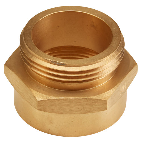 Brass 1 1/2" Female NPT to 1 1/2" Male NH / NST (Hex) - USA