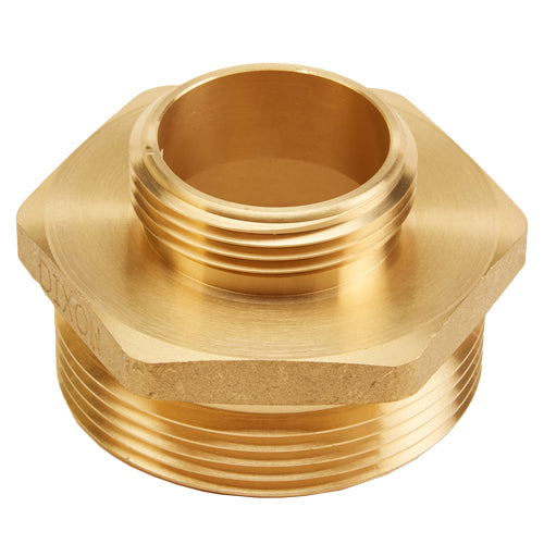 Brass 2 1/2" NH to 1 1/2" NH Double Male (Hex)