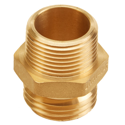 Brass 1" NH to 1" NPT Double Male (Hex)