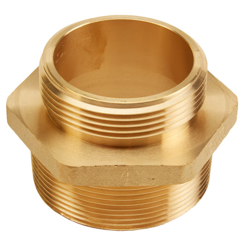 Brass 3" NPT to 2 1/2" NH Double Male (Hex)