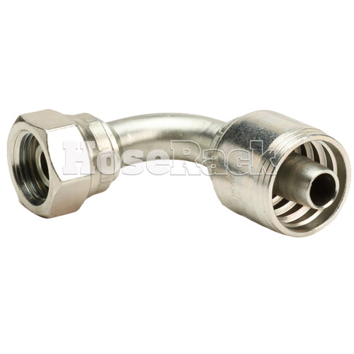 1/2" Female British Standard Parallel Pipe O Ring Swivel 90˚ Elbow Hydraulic Fitting