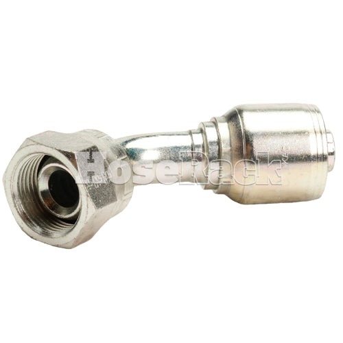 3/4" Female British Standard Parallel Pipe O-Ring Swivel 45˚ Elbow Hydraulic Fitting