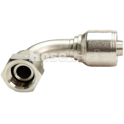 5/8" Female British Standard Parallel Pipe Cone Seat Swivel 90˚ Elbow Hydraulic Fitting