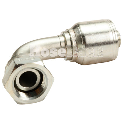 5/8" Female British Standard Parallel Pipe Cone Seat Swivel 90˚ Elbow Hydraulic Fitting