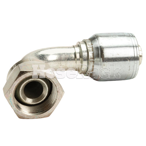 3/4" Female British Standard Parallel Pipe Cone Seat Swivel 90˚ Elbow Hydraulic Fitting