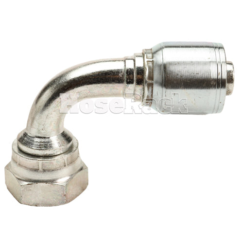 1" Female British Standard Parallel Pipe O-Ring Swivel 90˚ Elbow Hydraulic Fitting