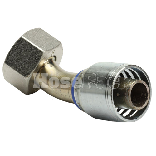 M42 X 2.0 Female Swivel 24˚ Cone (Heavy S30) with O-Ring 45˚ Elbow Hydraulic Fitting