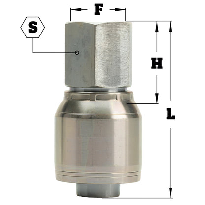 1/8" Female Pipe NPT (Non-Swivel) Hydraulic Fitting