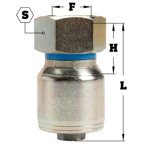 M12 X 1.5 Female Swivel 24˚ Cone (Light 6) with O-Ring Hydraulic Fitting