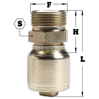 M16 X 1.5 Male 24˚ Cone (Heavy S8) Hydraulic Fitting