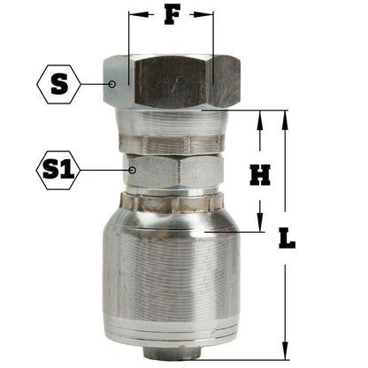 1/4" Female Face Seal Swivel (ORFS) Hydraulic Fitting