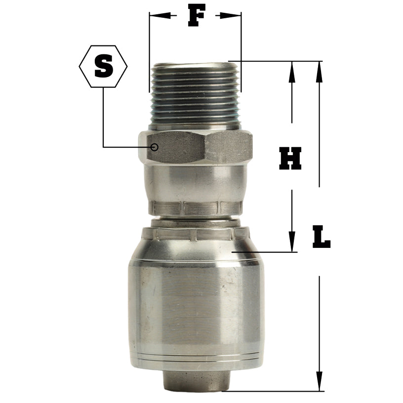 3/8" Male Pipe Swivel Hydraulic Fitting