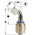 M36 X 2.0 Female Swivel 24˚ Cone 45˚ (Light L28) with O-Ring 45˚ Elbow Hydraulic Fitting